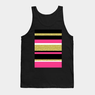 Gold fuchsia stripes pattern Tank Top